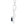 thumbnail image 2 of ANGARA Natural Sapphire Infinity Knot Pendant with Diamonds in 14K White Gold for Women (Size-5mm) | September Birthstone, Anniversary, Jewelry Gift for Women | Natural Blue Sapphire Necklace, 2 of 8