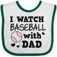 thumbnail image 3 of Inktastic I Watch Baseball with My Dad Boys or Girls Baby Bib, 3 of 4