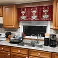 thumbnail image 6 of Christmas Elk Valances for Windows, Xmas Deer with Floral Snow Red Buffalo Plaid Rod Pocket Valance Short Window Treatments Curtains for Kitchen Bathroom Bedroom Decor, 42 x 18 In, 6 of 9