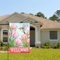 thumbnail image 2 of Amhnf Welcome Hummingbird And Tulips Garden Flag For Home Outdoor Garden Yard Decor 12x18 inch, 2 of 5