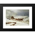 thumbnail image 2 of András Markó 14x11 Black Modern Framed Museum Art Print Titled - A Brisk Reindeer Sleigh Ride (1882), 2 of 5