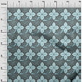 thumbnail image 3 of oneOone Polyester Spandex Turquoise Blue Fabric Asian Tile Traditional Floral Sewing Material Print Fabric By The Yard 56 Inch Wide, 3 of 4