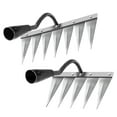 thumbnail image 1 of koolsoo 2 Pcs Herse Râteau de Désherbage Robuste pour Pelouse, Nivellement, Ameublissement du Sol pour le Travail 5 Dents 7 Dents, 1 of 9
