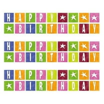 Happy Birthday Blocks Edible Cake Border Decoration