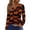 Earthy Yellow, variant on Womens Halloween Tops Long Sleeve Pumpkin Print V-neck Loose Casual Tee Tops