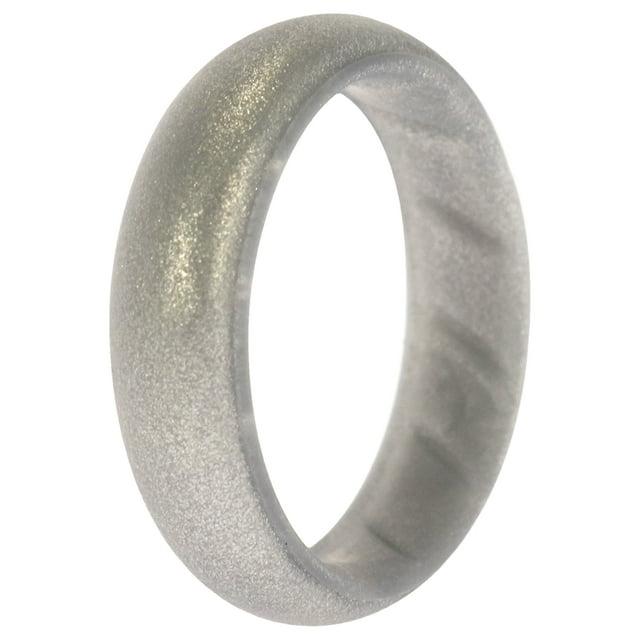 Anillo de boda BR sólido de silicona - Basic-Silver by ROQ para mujer - Anillo de 8 mm