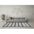thumbnail image 3 of Ahgly Company Indoor Round Checkered Gray Modern Area Rugs, 8' Round, 3 of 4