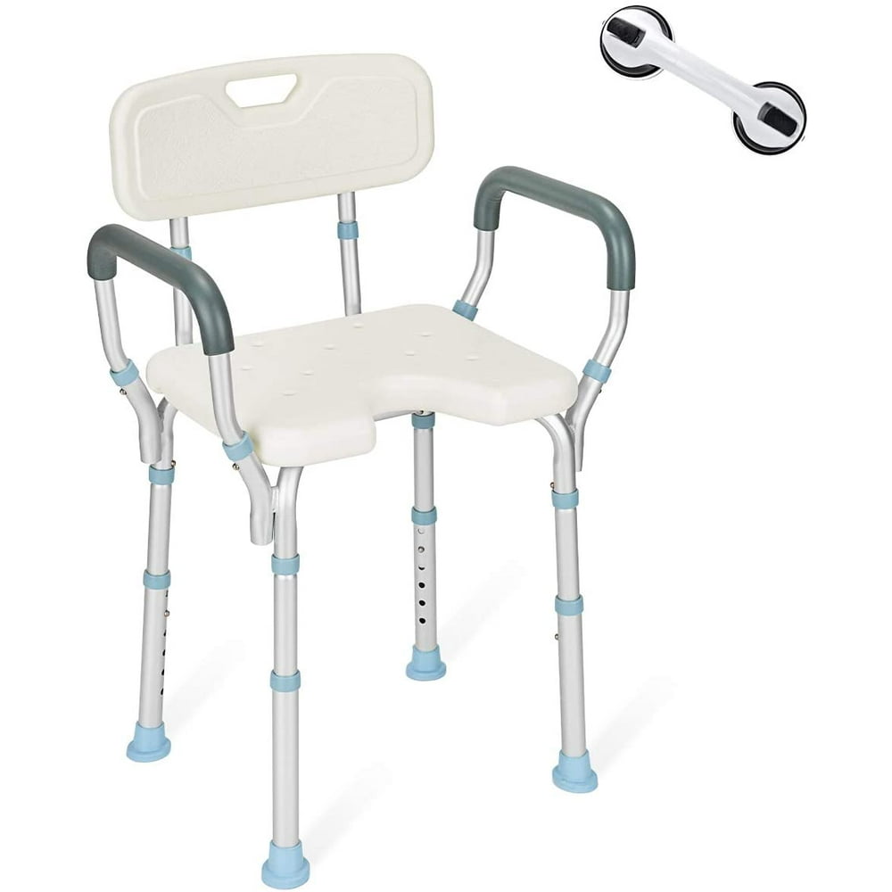 Shower Chairs For Elderly OasisSpace Heavy Duty Shower Chair with Back and Arms 300lb, Bathtub