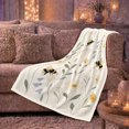 thumbnail image 6 of Whimsical Bumblebee Wildflower Garden Party Motif, Peaceful Botanical Garden Scene, Warm Flannel Blanket for Sunroom and Reading Nook, Garden Lovers Housewarming Gift, Botanical Home Decor, 6 of 9