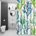 thumbnail image 4 of Summer Marine Plant Bathroom Shower Curtain, Water Blue Coral Tropical Sea Waterproof Washable Soft Bath Curtain for Bathtub Decor with 12 Hooks&Grommet, 66x72 Inch, 4 of 9