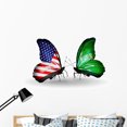 thumbnail image 1 of Two Butterflies Flags Wall Mural Decal by Wallmonkeys Vinyl Peel and Stick Graphic (48 in W x 32 in H), 1 of 4