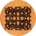 thumbnail image 1 of Ahgly Company Indoor Round Oriental Orange Industrial Area Rugs, 8' Round, 1 of 4