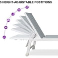 thumbnail image 6 of PURPLE LEAF Oversize Outdoor Chaise Lounge Set of 3， White Aluminum Lounge Adjustable Chairs with Wheels and Table for Patio Deck Pool Yard,Jade Green, 6 of 9
