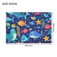 thumbnail image 2 of Toilet Rug Set Non-Slip Bathroom Rugs Soft Plush Machine Washable Contour Bath Mat Different Fish and Seaweed 24x20/24x16, 2 of 9