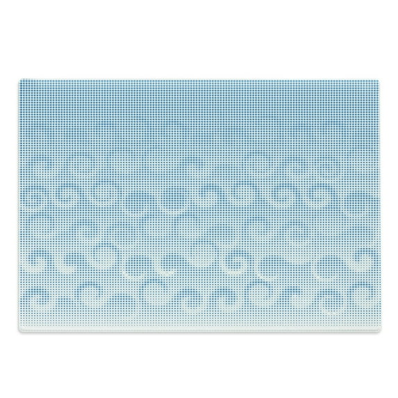 Abstract Cutting Board, Halftones Background with Circles and Little Digital Dots Like Ocean Wave Art, Decorative Tempered Glass Cutting and Serving Board, Large Size, Pale Blue, by Ambesonne