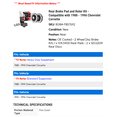 thumbnail image 2 of Rear Brake Pad and Rotor Kit - Compatible with 1988 - 1996 Chevy Corvette 1989 1990 1991 1992 1993 1994 1995, 2 of 2