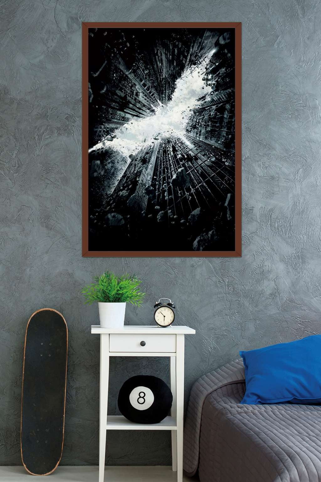 DC Comics Movie - The Dark Knight Rises - Teaser One Sheet Wall Poster, 22.375" x 34", Framed