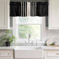 thumbnail image 4 of Black Beige Striped Kitchen Valances for Windows, Modern Farmhouse Retro Lines Bathroom Window Valances 42x18 Inch Rod Pocket Window Treatments Valance Curtains for Living Room Bedroom Decor, 4 of 9