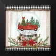 thumbnail image 2 of Mollie B. 12x12 Black Modern Framed Museum Art Print Titled - Let it Snow Red Truck, 2 of 5