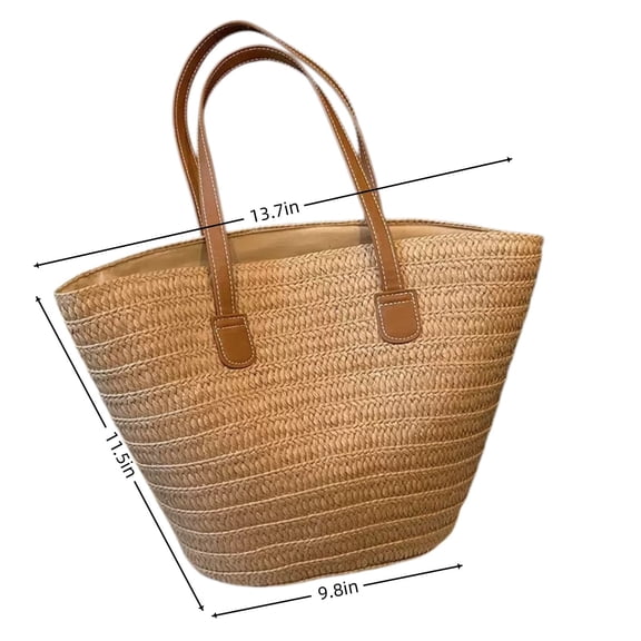 Straw Tote Bag Large Capacity Woven Beach Purse Summer Handbag Natural Seagrass Raffia Women's Boho Market Grocery Travel Picnic Beach Bag Sturdy Handles Tassel Open Top