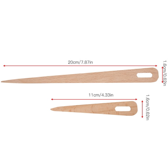 ANGGREK Wooden Big Eye Knitting Needles, 5PCS Wooden Knitting Crochet Needles Handmade Fork Eye Needle Tapestry Weaving Crafts Tools