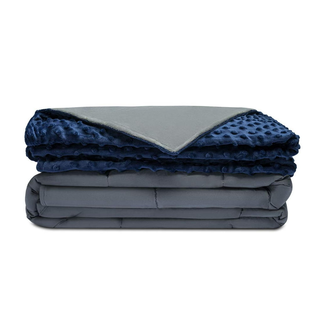 Quility Premium Weighted Blanket, 100% Cotton, 60" x 80", 20lbs (Navy