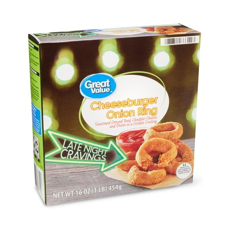 Great Value Cheeseburger Onion Rings, 16 oz