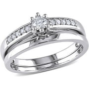 1/4 Carat T.W. Round Diamond Sterling Silver Women's Bridal Set