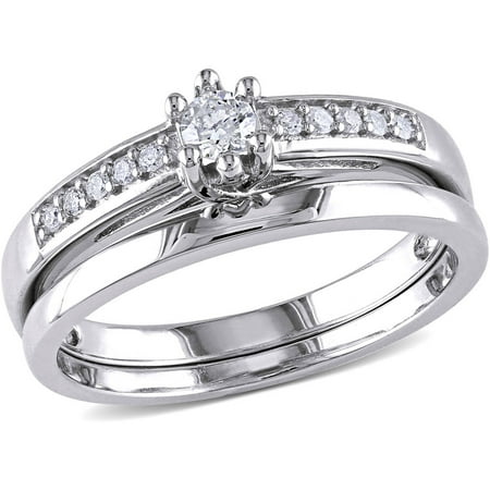 1/4 Carat T.W. Round Diamond Sterling Silver Women's Bridal Set