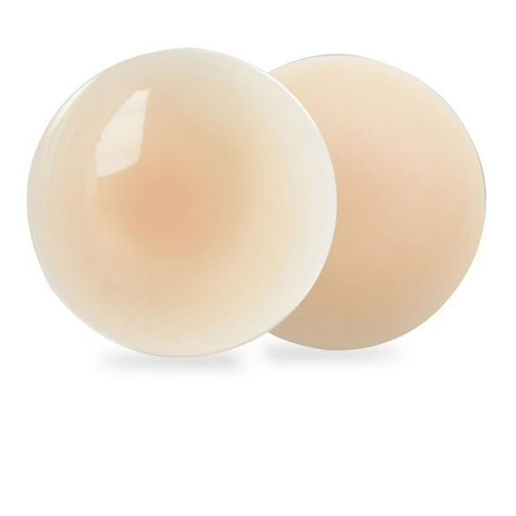 Fruilibee Ultra Thin Silicone Reusable Non Adhesive Women Nipple Covers, Beige