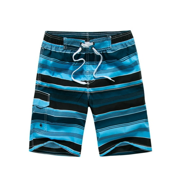 WAENQINLA Swimming Trunks for Men Big and Tall Elastic Wiast Beach Shorts Quick Dry Drawstring Board Shorts Hawaiian Print Comfortable Swimwear Men's Shorts Under 5