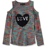 Derek Heart Girls 7-16 Cold-Shoulder Marled Sweater(Multi 14)