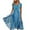 Sky Blue, variant on Bxsruta Womens Dresses Summer Dresses For Women Floral Printing Short Sleeve V Neck Dress Pleated Flowy Dresses Blue S