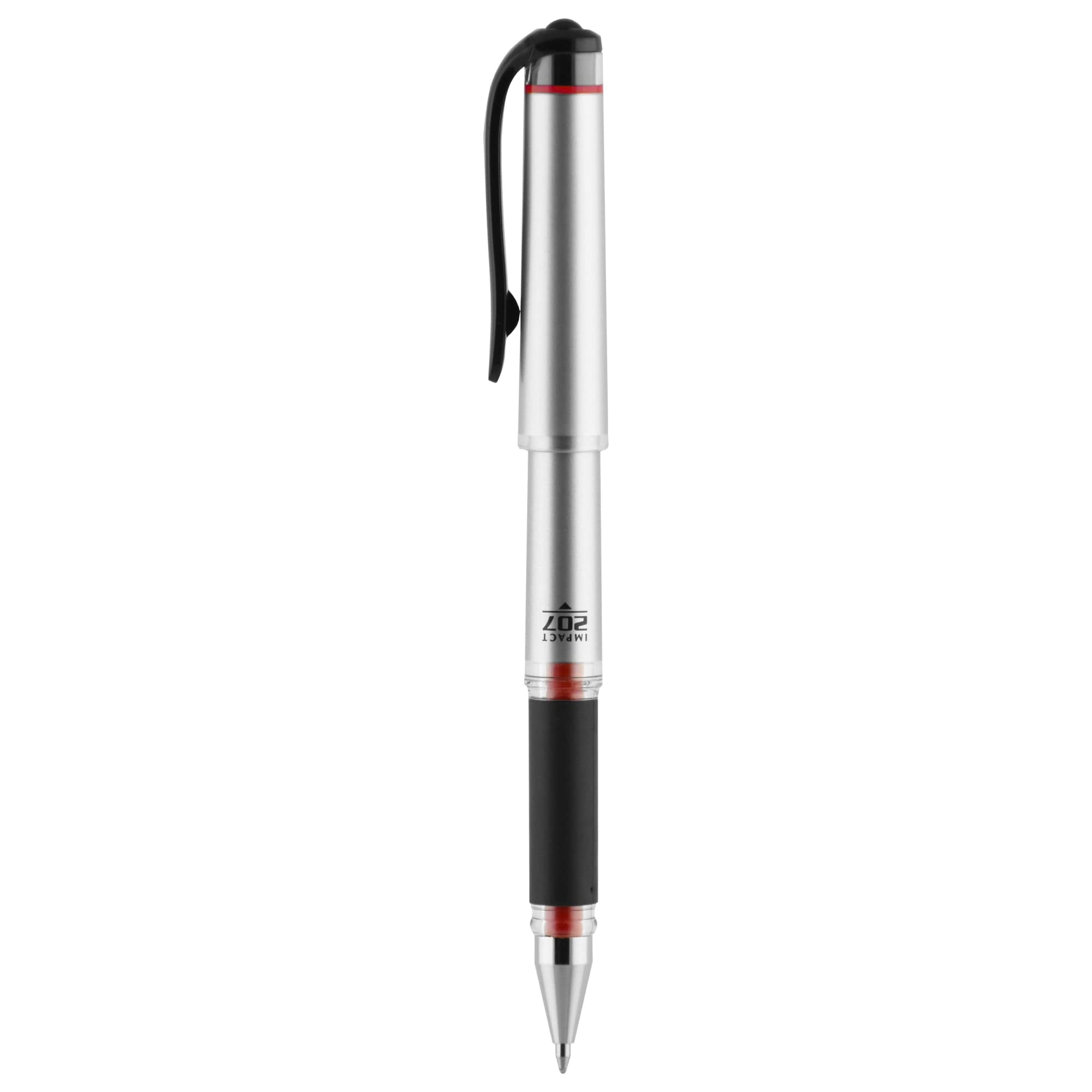 uni-ball® 207™ Impact™ Gel Pens, Bold Point, 1.0 mm, Red Gray Barrel, Red Ink, Pack Of 12