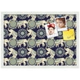 thumbnail image 2 of PinPix 27x19 Custom Cork Bulletin Board Bohemian Elephants Navy Poster Board Has a Fabric Style Canvas Finish, Framed in Bohemian Elephants Navy, by ArtToFrames (PinPix-1579), 2 of 5
