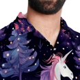 thumbnail image 5 of Starry Unicorn Men's Short Sleeve Printed Poplin Shirt with Spread Collar Tops - Casual Button Down Summer Beach Shirt for Men and Women, 5 of 6