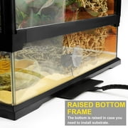 NEPTONION Professional Glass Terrarium 12x12x18 Durable Reptile Habitat Tank with Heat Resistant Aluminum Alloy Frame, Dual Front Swinging Doors for no Jam by Sand and Other Debris
