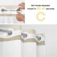 thumbnail image 5 of Beige Brown Striped No Hook Shower Curtain Waterproof,Bathroom Curtains with Snap in Liners and See Through Top Window,Modern White Abstract Art Aesthetics Hotel Bathtub Curtains Shower 72"Wx78"L, 5 of 8
