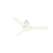 Hunter 44 inch Indoor Ceiling Fan No Light - White Modern Ceiling Fan without Light, 3 Blades, Low Profile Mount, For Bedroom, Living Room, or Kitchen, Wall Control - Presto 52402, Matte White