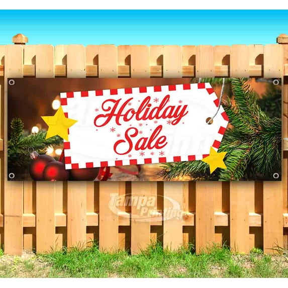 Holiday Sale Tag 13 oz Vinyl Banner With Metal Grommets