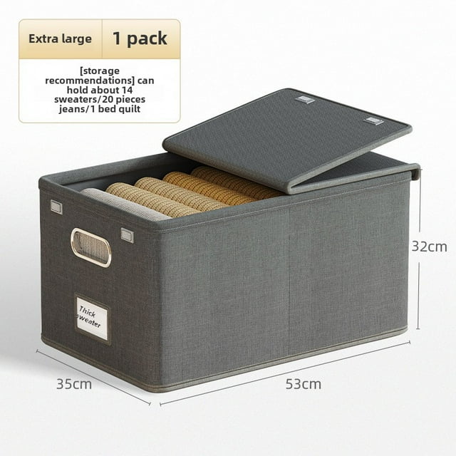 Maximize Home Space with Ultra-Large Foldable Cationic Storage Box: Flip-Top Lid for Easy Access, Durable Material for Clothes/Books Organization, Lightweight & Portable for Wardrobe or Travel Use –