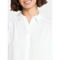 thumbnail image 4 of Time and Tru Women's Camp Shirt with Short Sleeves, Sizes XS-XXXL, 4 of 5