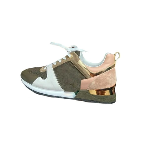 

GENILU Ladies Breathable Comfort Lace Up Sneakers Low Top Athletic Shoes Walking Fashion Thick Sole Running