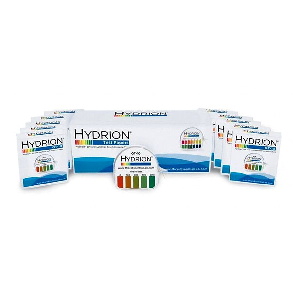 Micro Essential Laboratory QT-10 Plastic Hydrion Low Range Quat Check Test Paper Dispenser, Single Roll, Food Service Test Strips, 0 - 400ppm