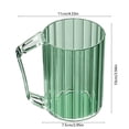 thumbnail image 3 of Plastic Toothbrush Cup - Scandinavian Bathroom Vanity Accessory, Tall Ridged Texture, Wide-Mouthed Design with Integrated Handle, Green, JKODE, 3 of 9