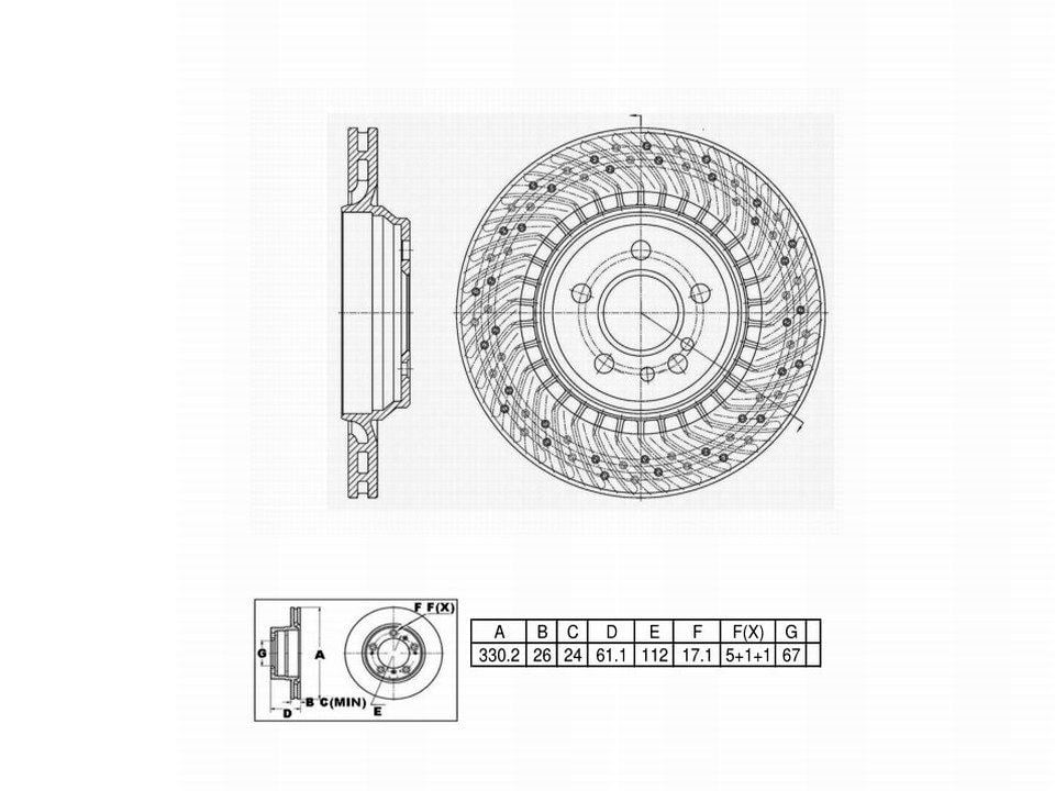 Winstop Brake Rotor, Rear WS251736, Mercedes-Benz S55 AMG 2006-2003