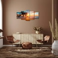 thumbnail image 4 of Abstract beach canvas wall art Landscape Art - 5 Pieces Canvas Wall Art, Beach Canvas Wall Art, Sunset On Ocean,ocean beach picture,nature landscape (C-5pcs,40"x20"), 4 of 6