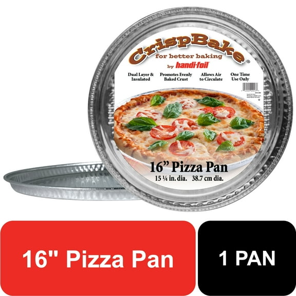 Handi-Foil Super King Crisp Bake 16" Aluminum Round Giant Pizza Pan, 1 Count