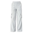 thumbnail image 7 of Cargo Pants For Women Corduroy Wide Leg Baggy High Waisted Stretch Jeans Pockets Straight Casual Jeans, 7 of 7