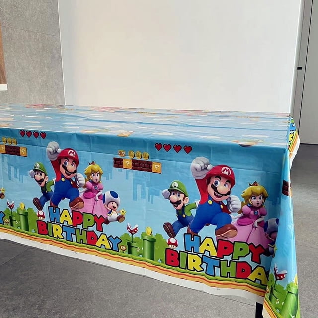Mantel Desechable de Plástico Super Mario Bros 130x220CM El Mercado de Encantos